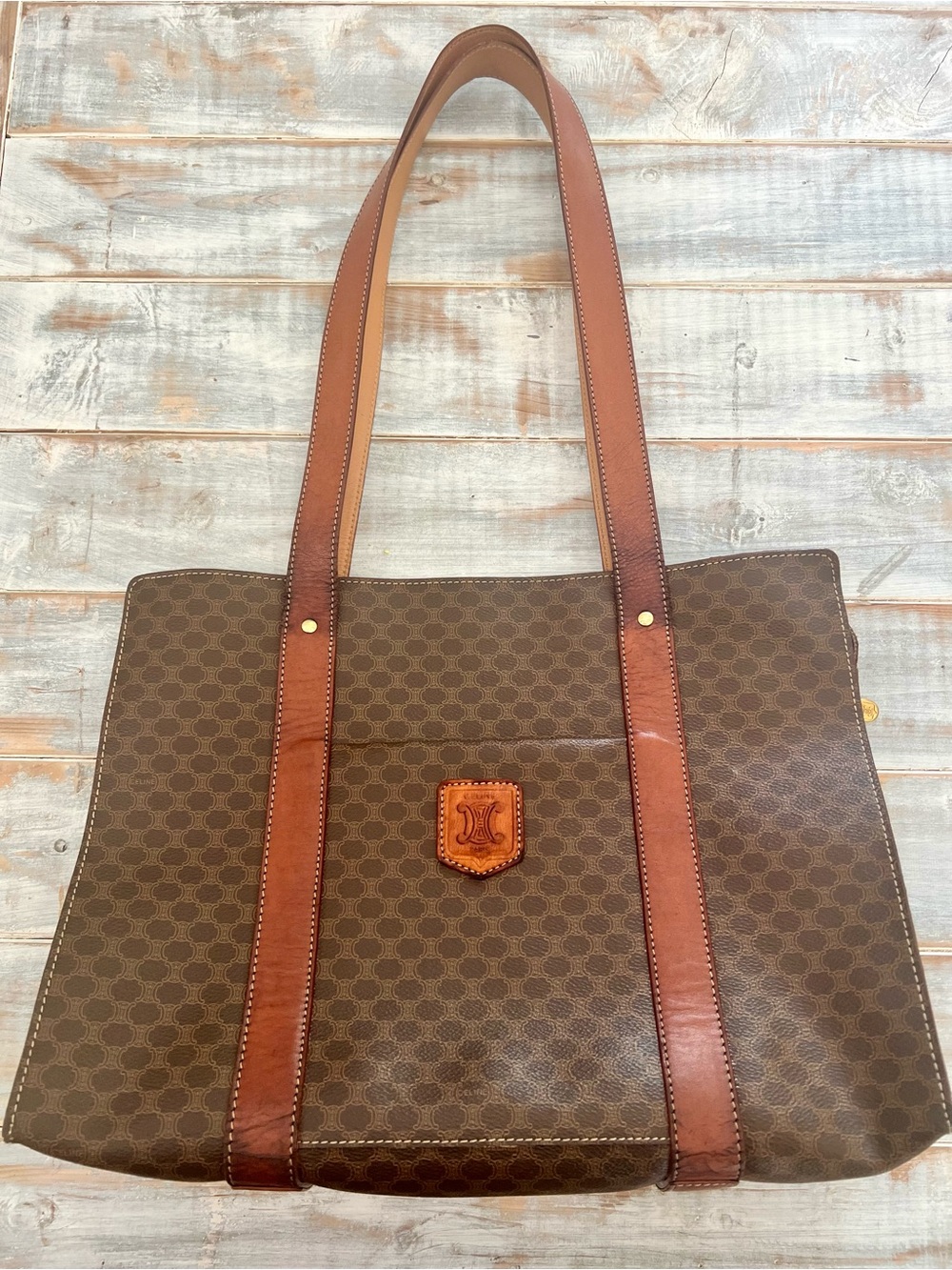 Vintage Celine Macadam Tote Bag β Iconic Monogram Canvas